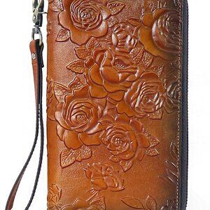 Women’s RFID Blocking Wallet Leather Large Capacity Credit Card Phone Clutch Wit